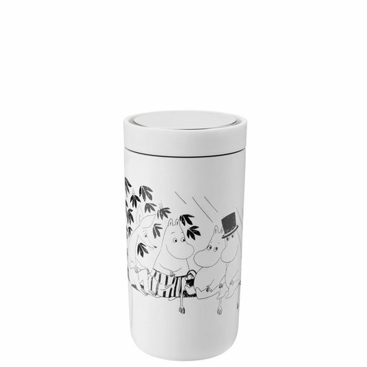 Stelton Becher To Go Click Moomin Soft White, Trinkbecher, Edelstahl, Kunststoff, Weiß, 200 ml, 1370-5