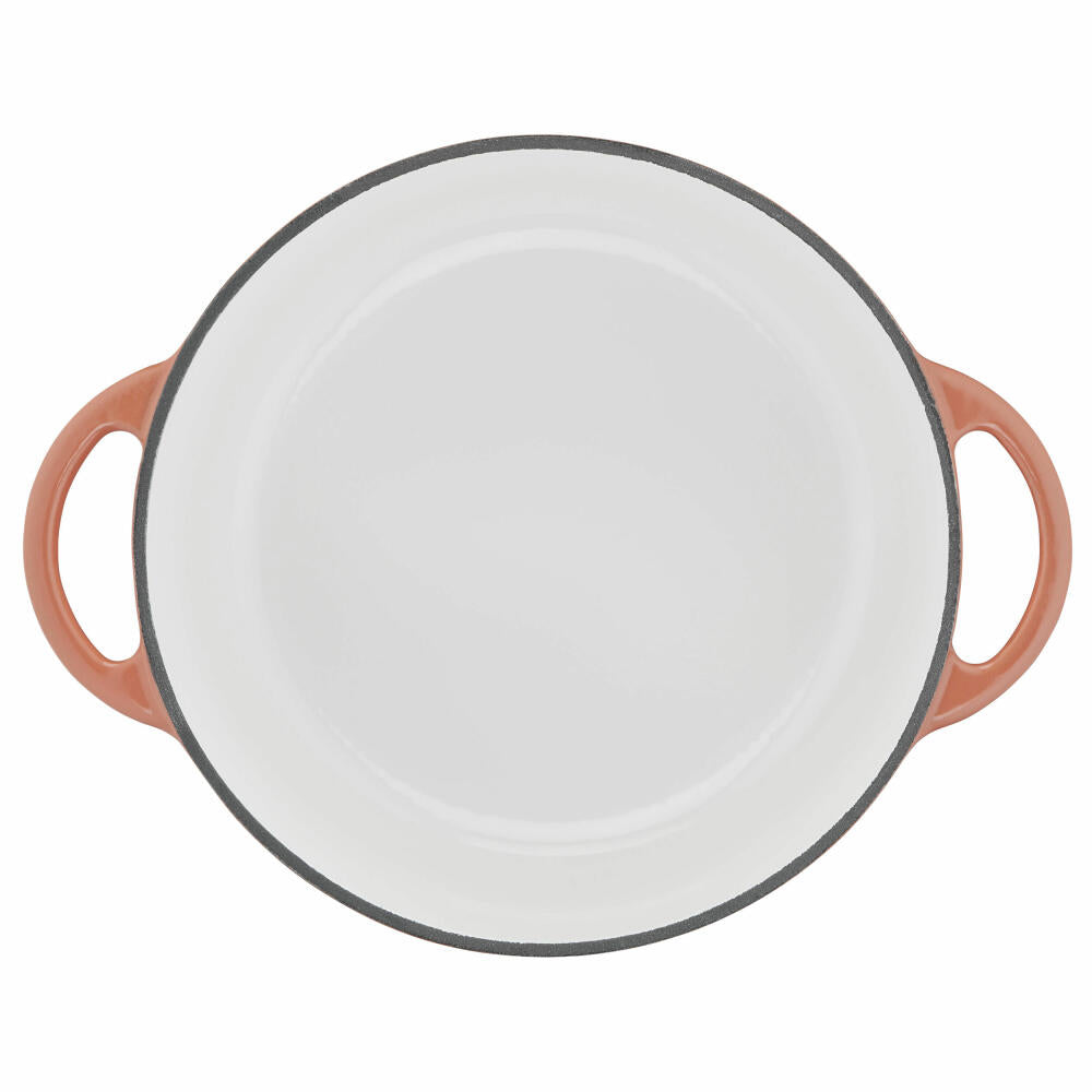 Tefal Lov Kochtopf, Gusseisentopf, Topf, Schmortopf, Induktionsgeeignet, Gusseisen, Terracotta Orange, Ø 25 cm, E26004