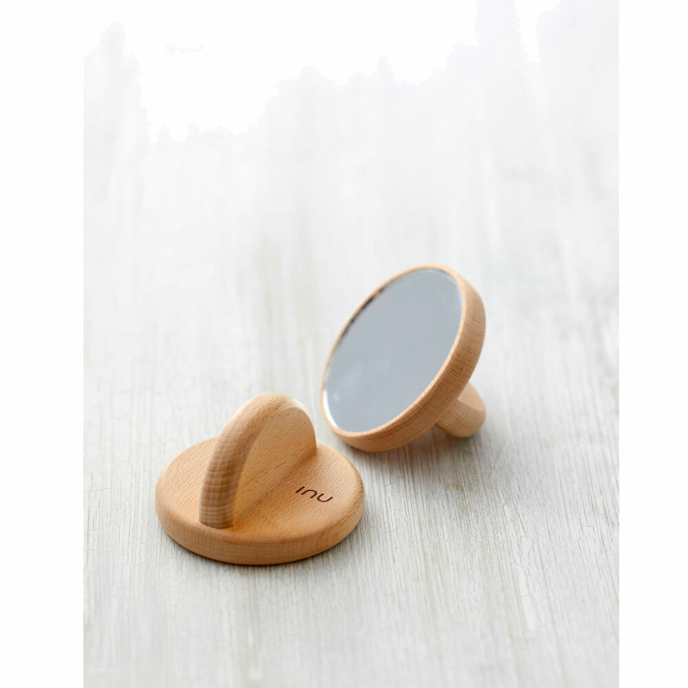 Zone Denmark Hand Mirror Inu, Cosmetic Mirror, Mirror, Beechwood, 8.6 x 5.3 cm, 10995