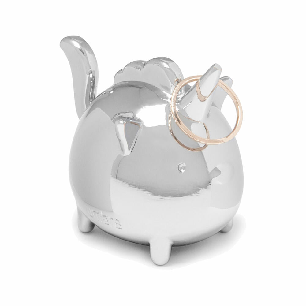 Umbra MOJI SQUIGGY Unicorn Ring Holder, Jewelry Storage, Ring Storage, Living, Accessory, Zinc, Chrome, 1012679-158