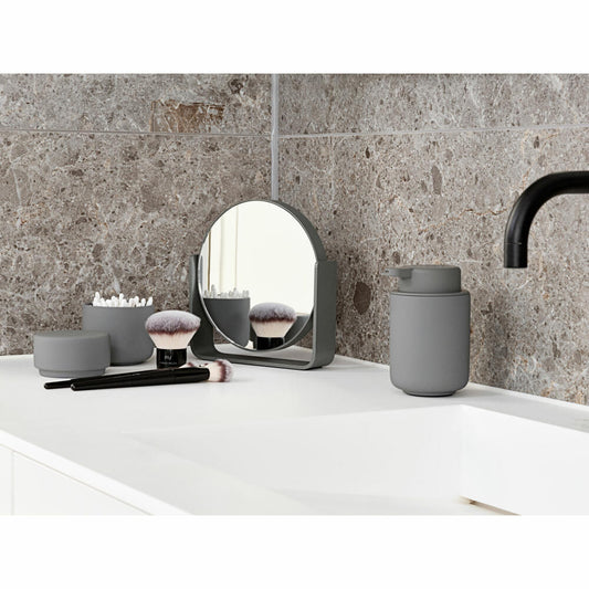 Zone Denmark Tischspiegel Ume, Kosmetikspiegel, Spiegel, 5-fach Vergrößerung, Aluminium Lackiert / Glas, Grey, 28224