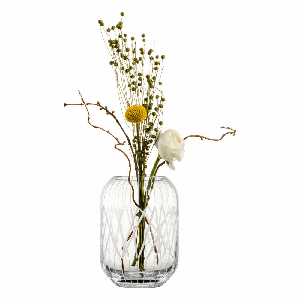 Zwiesel Glas Handmade Vase Network S, flower vase, decorative vase, glass, clear, 18.2 cm, 122631