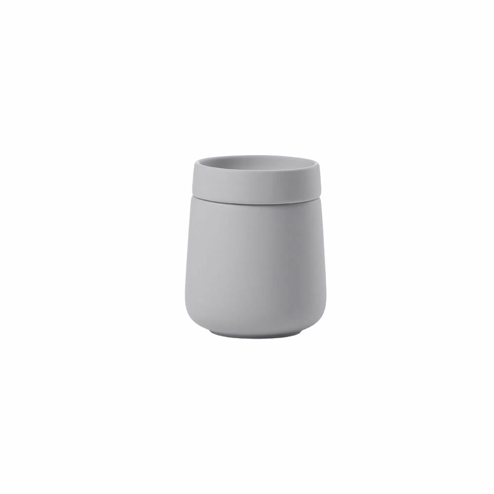 Zone Denmark Jar with Lid Nova One, Ceramic Container, Storage Jar, Bathroom, Stoneware, Gull Grey, 290 ml, 28186