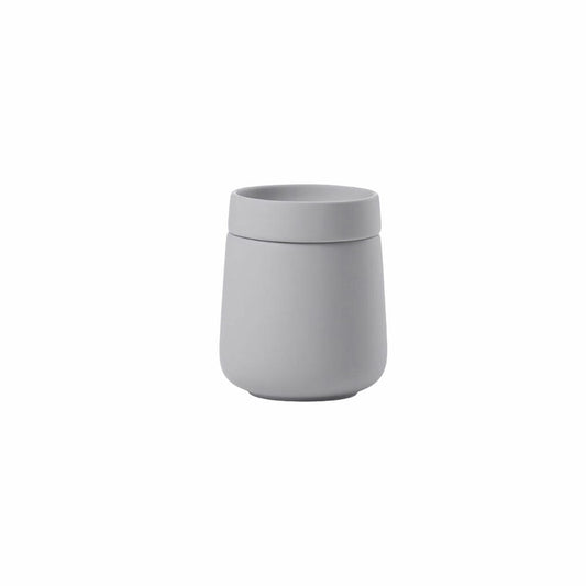 Zone Denmark Jar with Lid Nova One, Ceramic Container, Storage Jar, Bathroom, Stoneware, Gull Grey, 290 ml, 28186