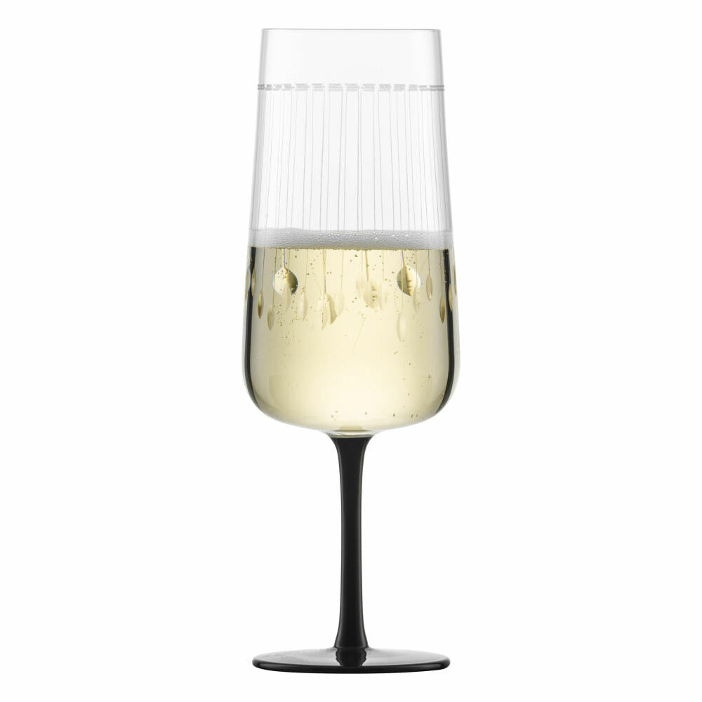 Zwiesel Glas Handmade Sparkling Wine Glass Glamorous with Mousse Point Set of 2, 317 ml, 121611