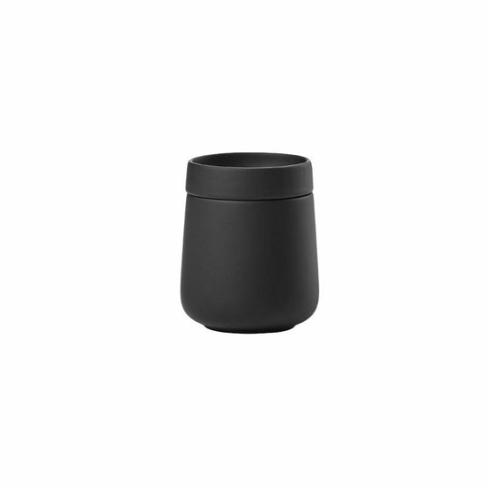 Zone Denmark Jar with Lid Nova One, Ceramic Container, Storage Jar, Bathroom, Stoneware, Black, 290 ml, 28160