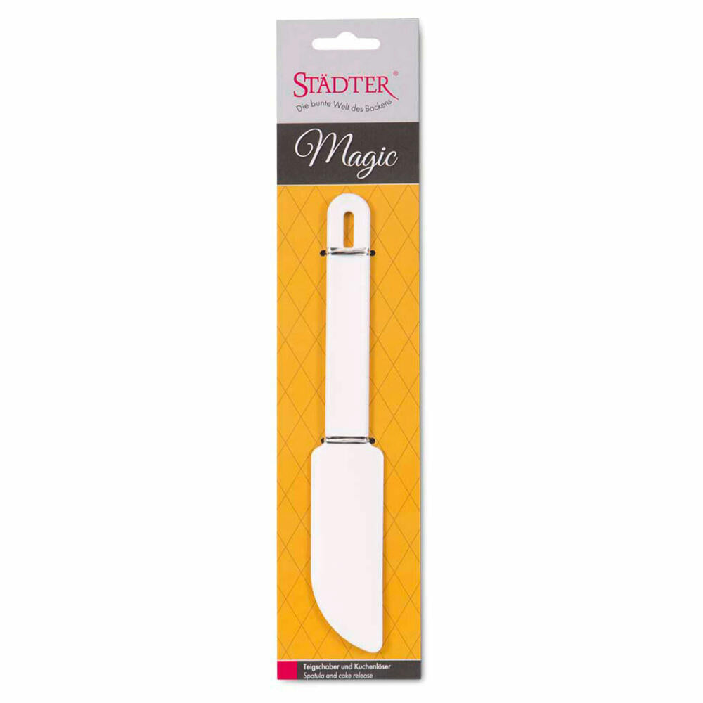 Städter dough scraper and cake remover, dough scraper, dough spatula, dough divider, plastic, white, 22 cm, 504226