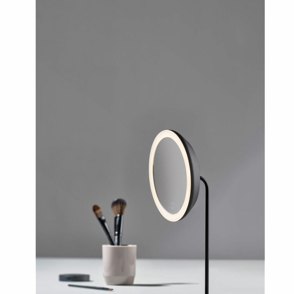 Zone Denmark table mirror, cosmetic mirror, mirror, with light, metal / glass, black, 18 x 34 cm, 10913