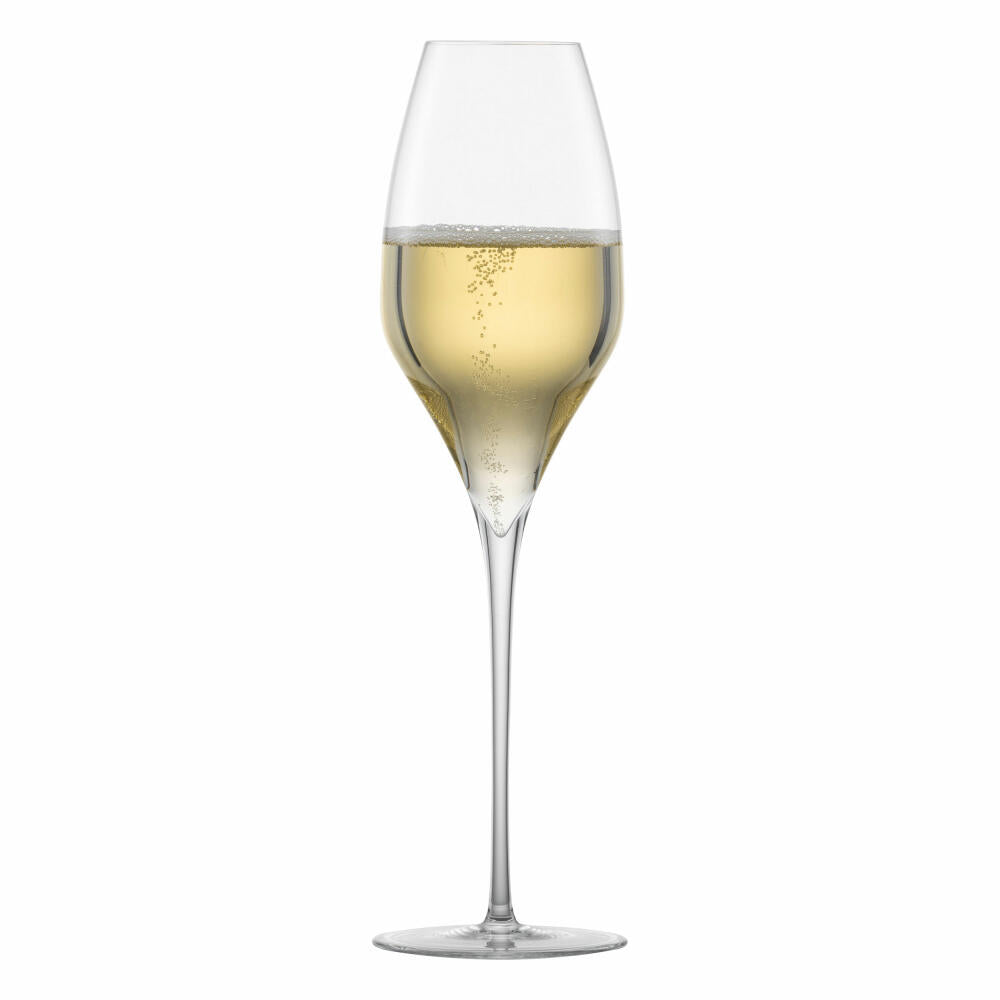 Zwiesel Glas Handmade Champagnerglas Alloro mit Moussierpunkt 2er Set, 366 ml, 122175