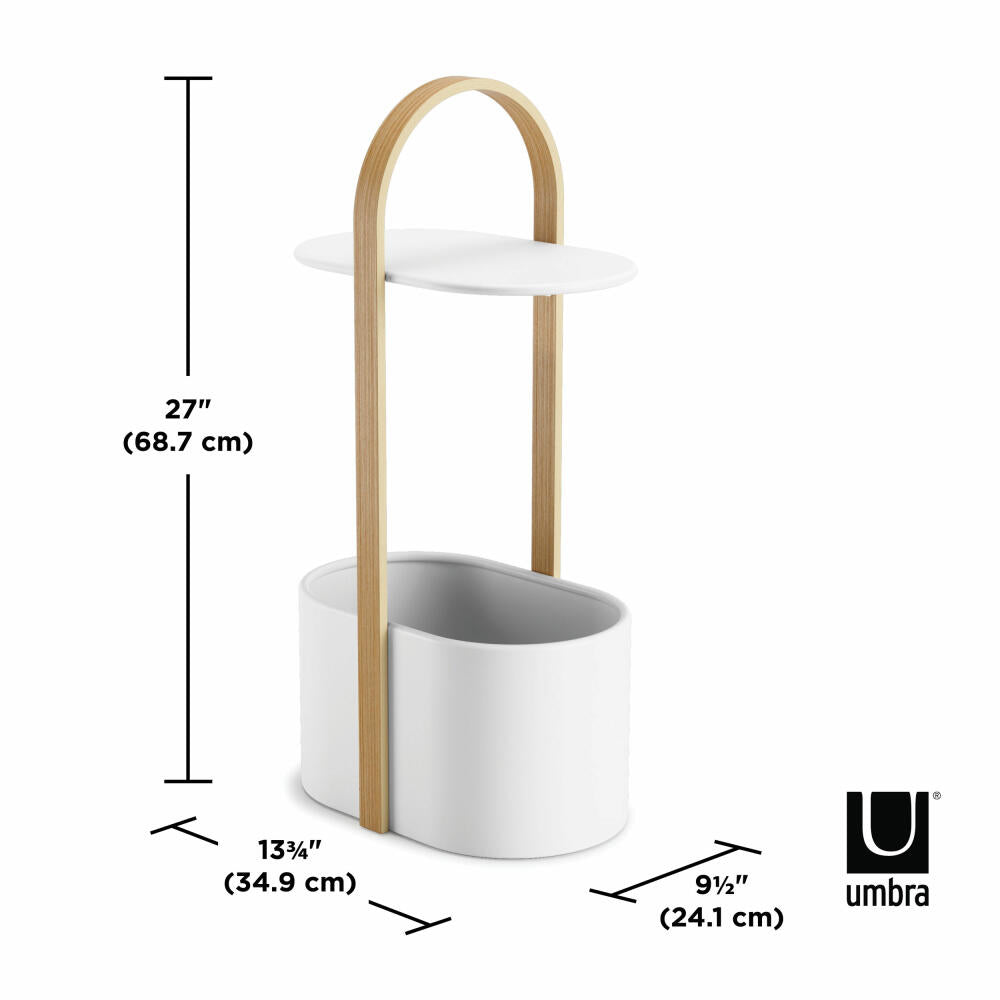 Umbra Beistelltisch Bellwood, mit Ablagefläche und Kabelkanal, Holz, Stahl, Weiß, 35x24x70 cm, 1013760-668