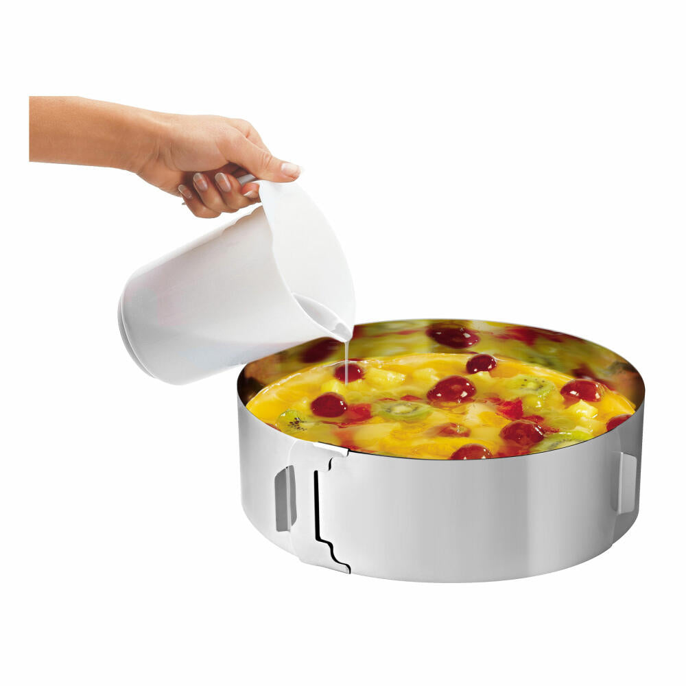 Zenker Patisserie Tortenring mit 2 Griffen, Torten Ring, Kuchenring, Tortenrahmen, Backrahmen, Edelstahl, Ø 15-30 cm, 7708
