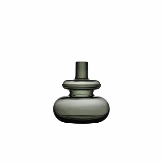 Zone Denmark Vase Inu, table vase, decorative vase, mouth-blown glass, smoked grey, H 33 cm, 25940