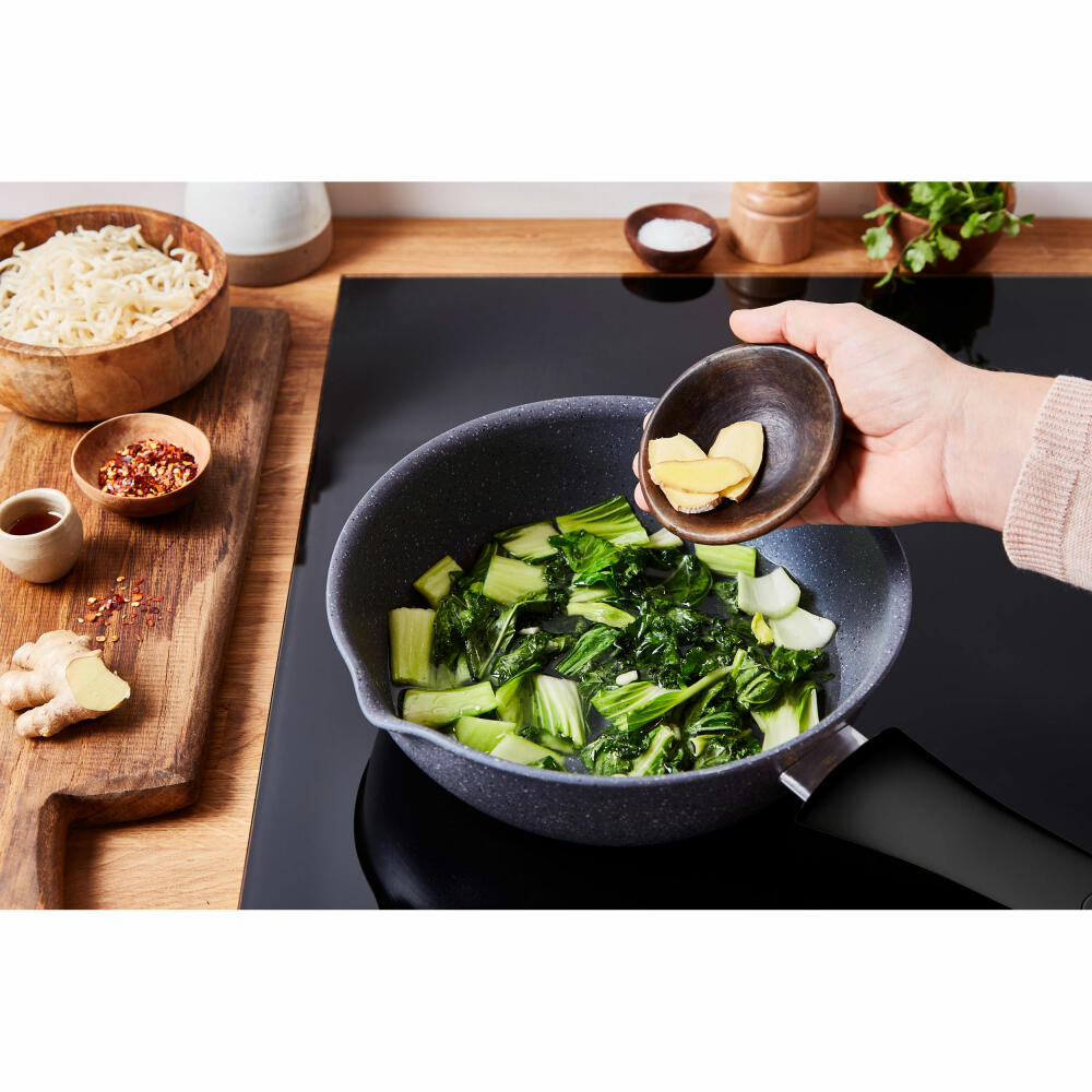 Tefal Natural Force multi-pan, wok pan, frying pan, pan, induction-suitable, aluminum, Ø 26 cm, G28677