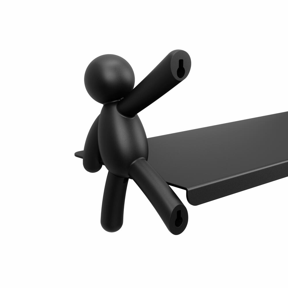 Umbra Wandregal Buddy, schwebendes Design, Stahl, Kunststoff, Schwarz, 46 x 14 cm, 1015705-040