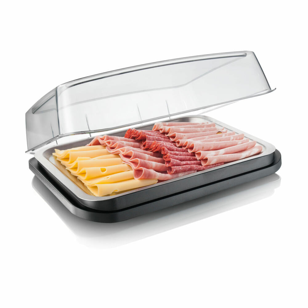 Vacu Vin cooling plate with active cooler, cool box with ice pack, plastic, black, 3548360