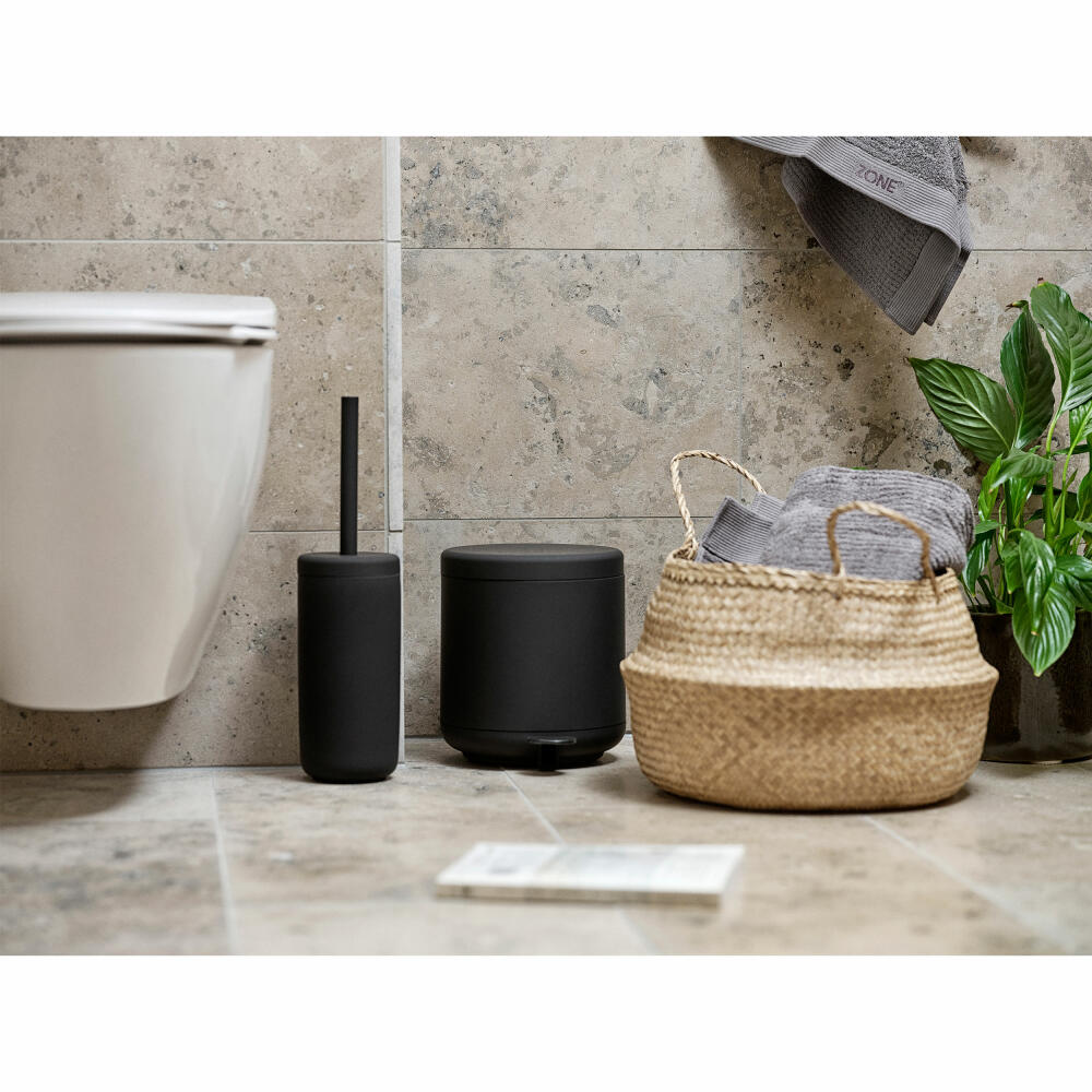 Zone Denmark Toilet Brush Ume, Toilet Brush Set, WC Set, Toilet Brush, Stoneware, Black, 330401