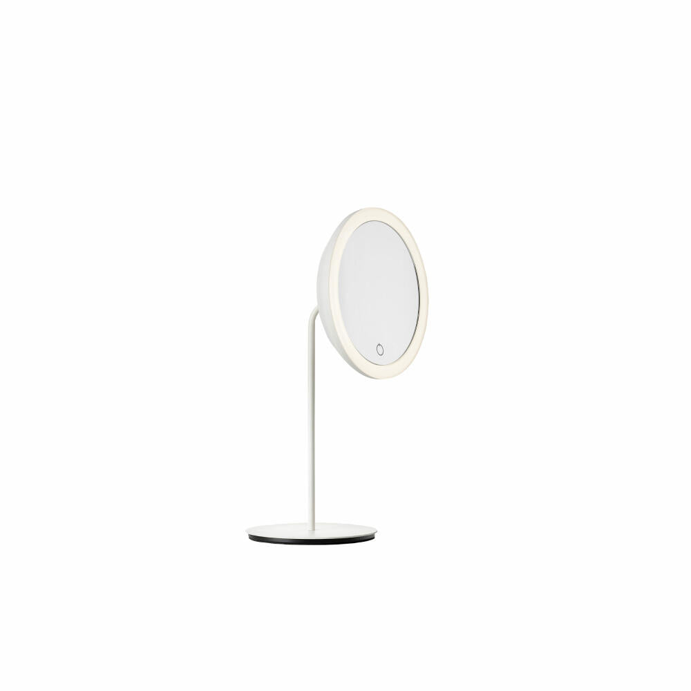 Zone Denmark table mirror, cosmetic mirror, mirror, with light, metal / glass, white, 18 x 34 cm, 10916