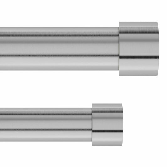 Umbra Doppel-Gardinenstange Cappa, Teleskop Vorhangstange, ausziehbar, Metall, Nickel, Stahl, 305-460 cm, 2er Set, 1014402-411