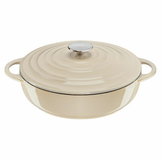 Tefal Lov serving pan, braising pan, sauté pan, induction-suitable, cast iron, beige, Ø 28 cm, E25972