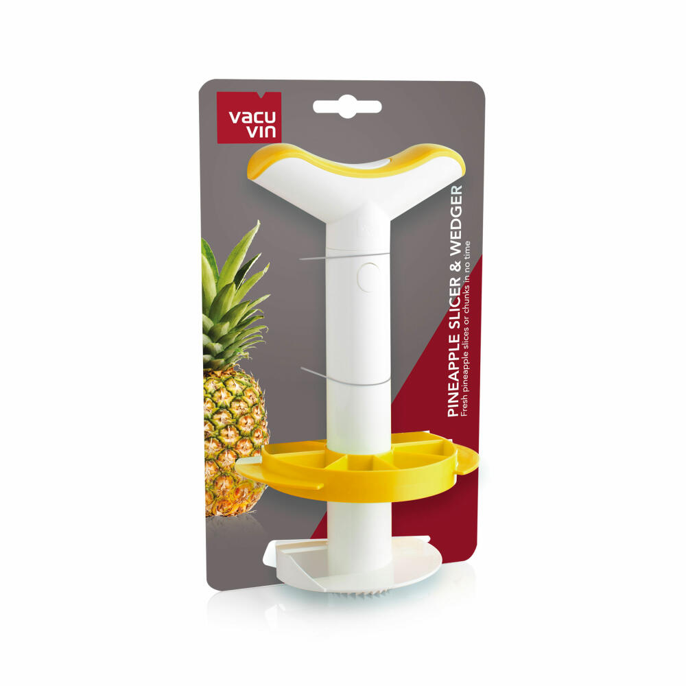 Vacu Vin Pineapple Cutter and Divider, Pineapple Cutter, Pineapple Divider, Pineapple Corer, White / Yellow, 4863260