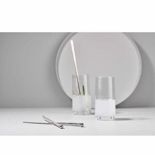 Zone Denmark Cocktail-Löffel Rocks, 2-tlg., Rührlöffel, Löffel, Mischen, Stahl, Silber, 25 + 28 cm, 10949