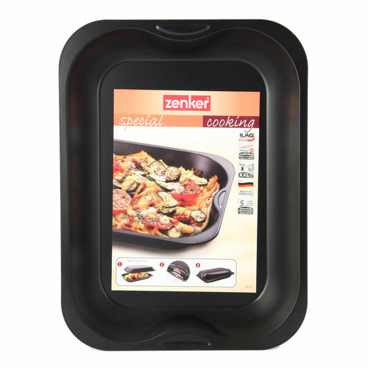 Zenker Special Cooking Auflaufform Antihaft, Auflauf Form, Bratform, Bräter, Ilag Special, Schwarz, L 40 cm, 7212