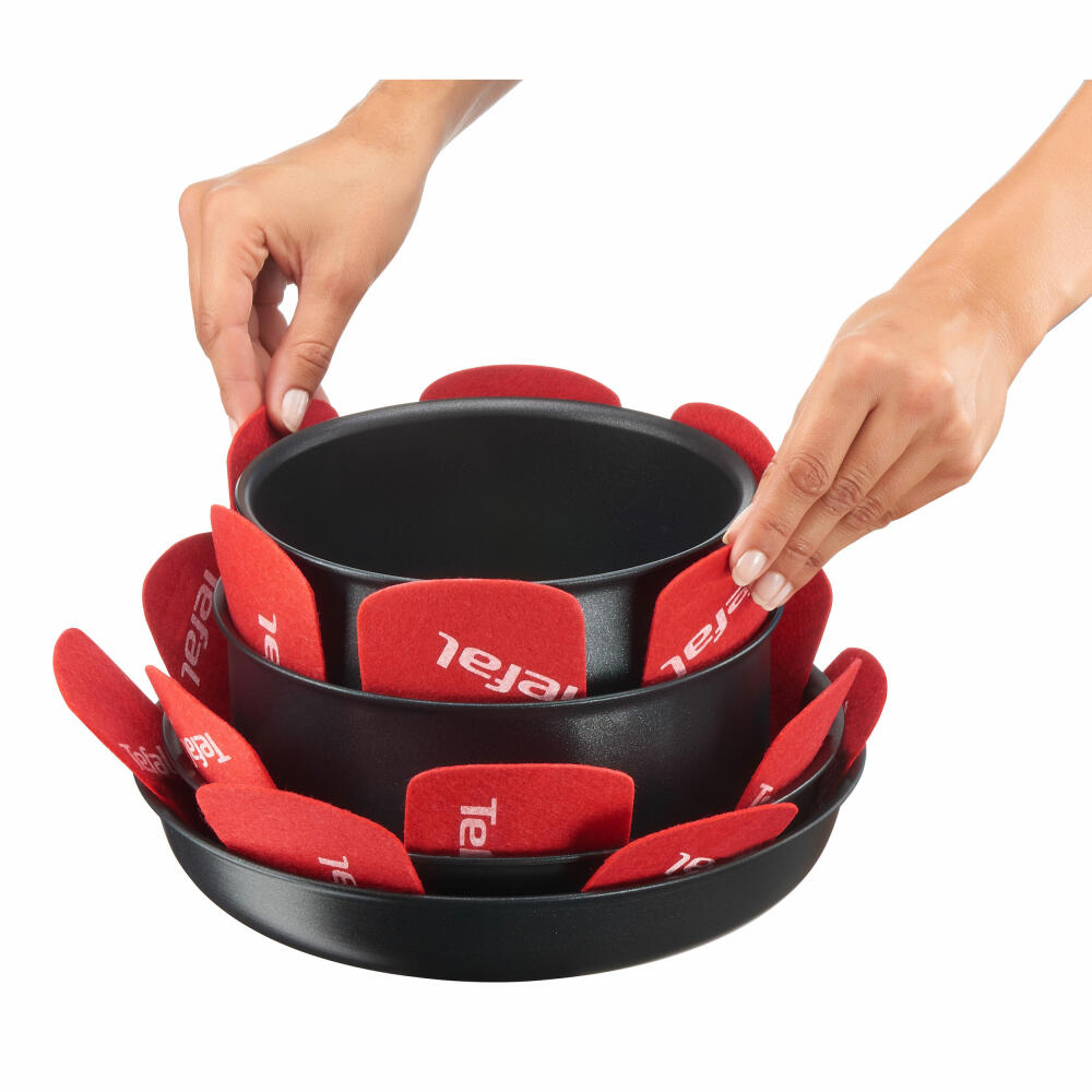 Tefal Ingenio felt protectors, set of 4, pot protectors, pan protectors, wool felt, 38 cm, K22030