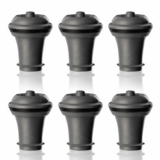 Vacu Vin stopper for wine pump set of 6, bottle stopper, vacuum stopper, plastic, gray, 0886360