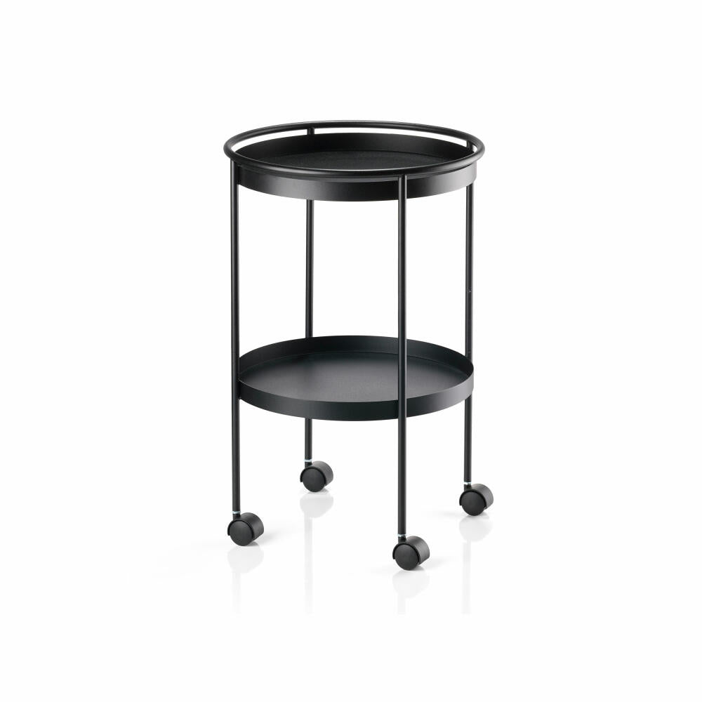 Zone Denmark Bar Cart Rocks, with wheels, serving cart, home bar, minibar, metal, black, H 57 cm, 12402