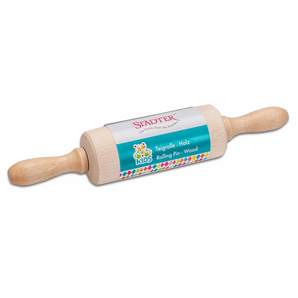 Städter KIDS rolling pin, rolling pin, dough roller, pasta roller, rolling pin, wood, 10 cm, 801011