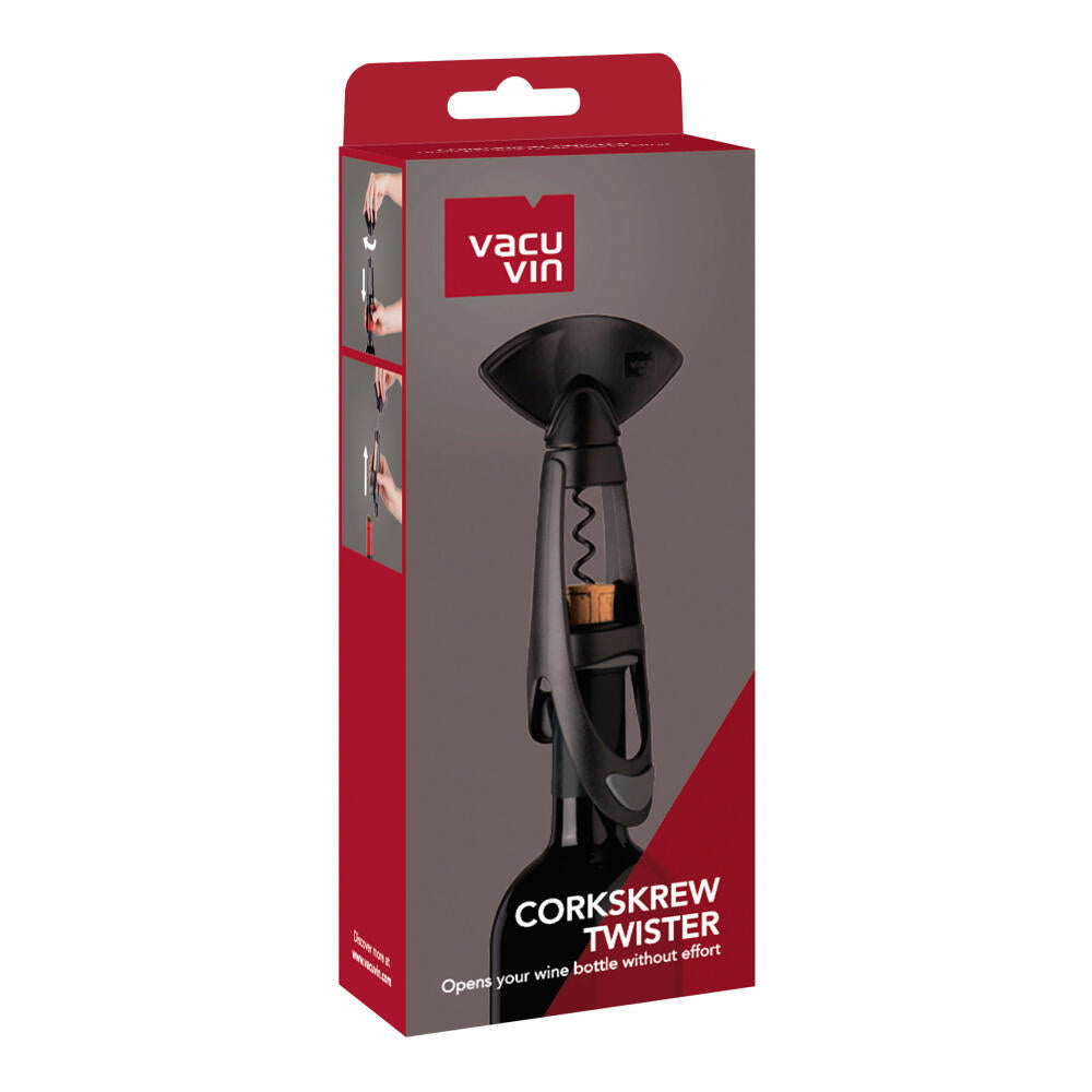 Vacu Vin Corkscrew Twister, screw corkscrew, corkscrew, bottle opener, plastic, metal, black, 68814606