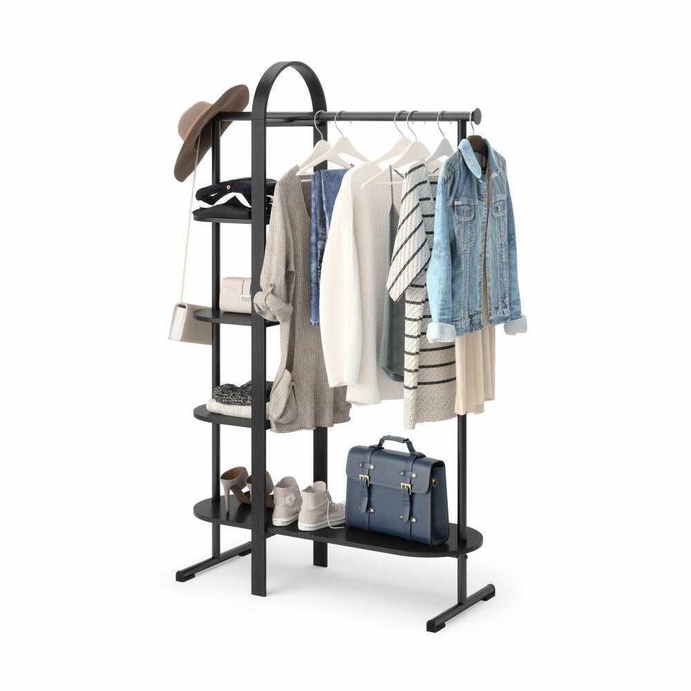 Umbra Bellwood Clothes Rack, Hallway Coat Rack with Shelf, Wood, Black, 106 x 39 x 167 cm, 1019131-040