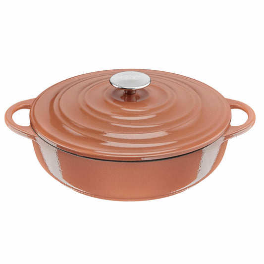 Tefal Lov serving pan, braising pan, sauté pan, induction-suitable, cast iron, terracotta orange, Ø 28 cm, E26072