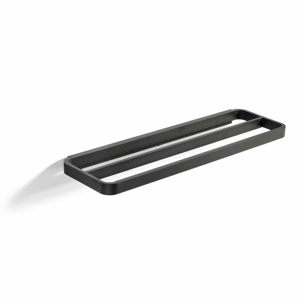 Zone Denmark Towel Holder Double Rim, Towel Rail, Aluminium, Black, 44 x 12.5 cm, 14639