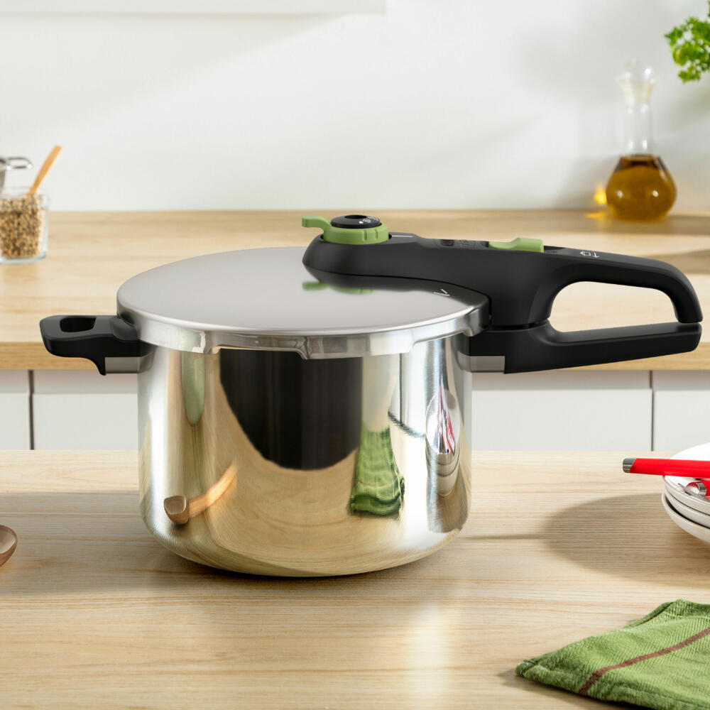 Tefal Secure Trendy Pressure Cooker, with Basket, Cooking Pot, Pot, Induction-Safe, Stainless Steel, 6 L, YS22Z9