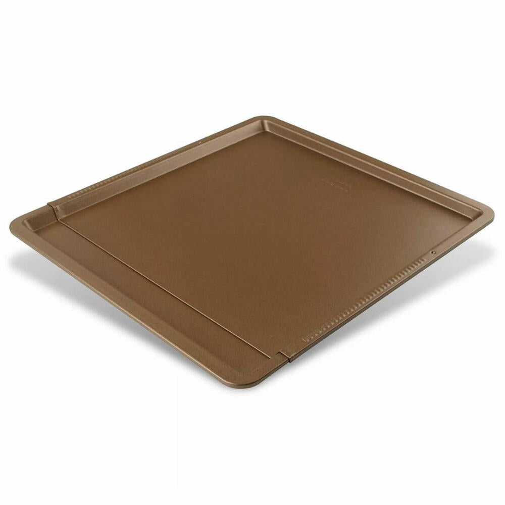 Zenker baking and cookie tray Dein Brot! extendable, sheet steel with ILAG coating, brown/gold, 37-52 x 33 cm, 7311