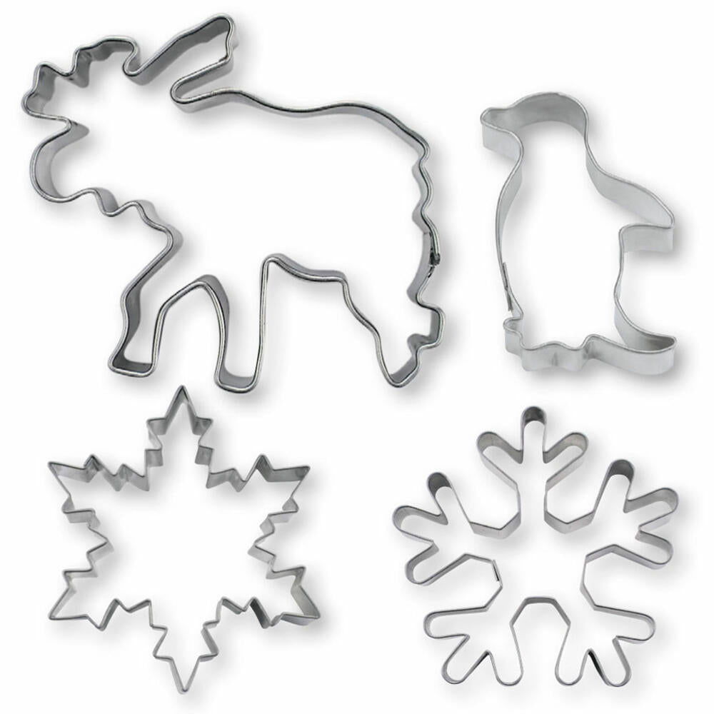 Städter cookie cutter winter wonderland set, 4 pcs., cookie cutter, cookie mold, biscuit, cookies, stainless steel, 175198