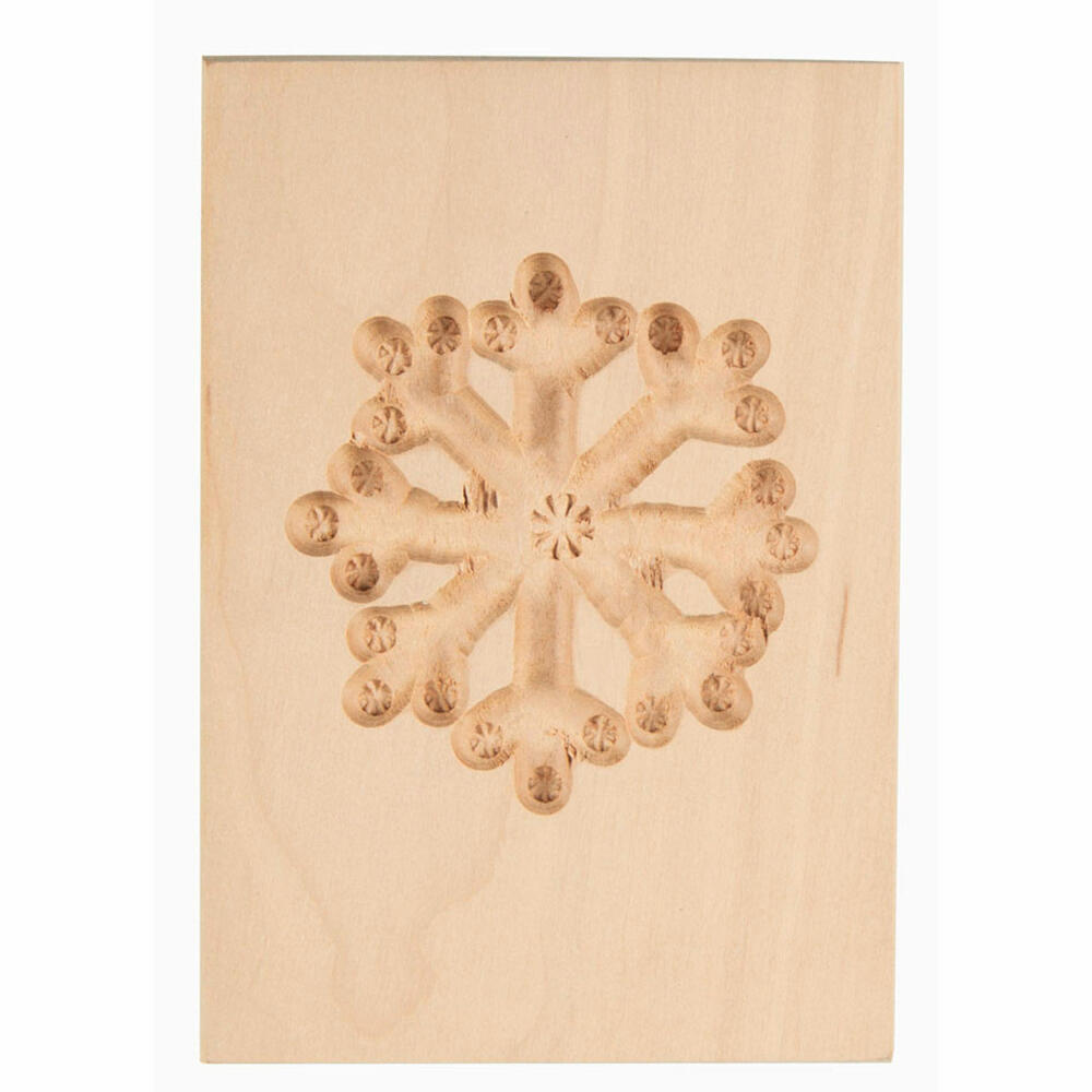 Städter Springerle-Model Ice Crystal, wooden embossing form, cookie form, speculatius form, wood, 6 x 8 cm, 847071