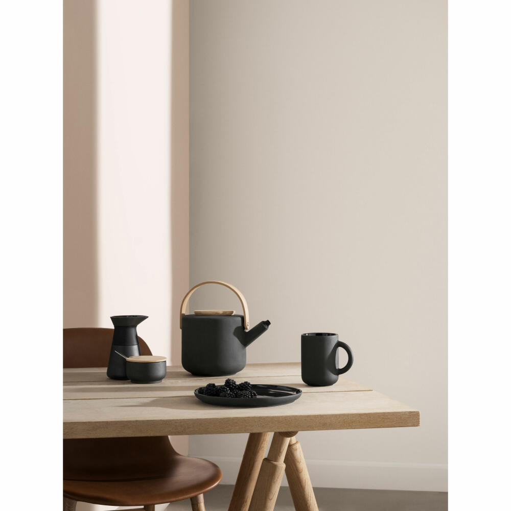 Stelton Theo Teller 2er-Set, Speiseteller, Geschirr, Steingut, Schwarz, 22 cm, x-640