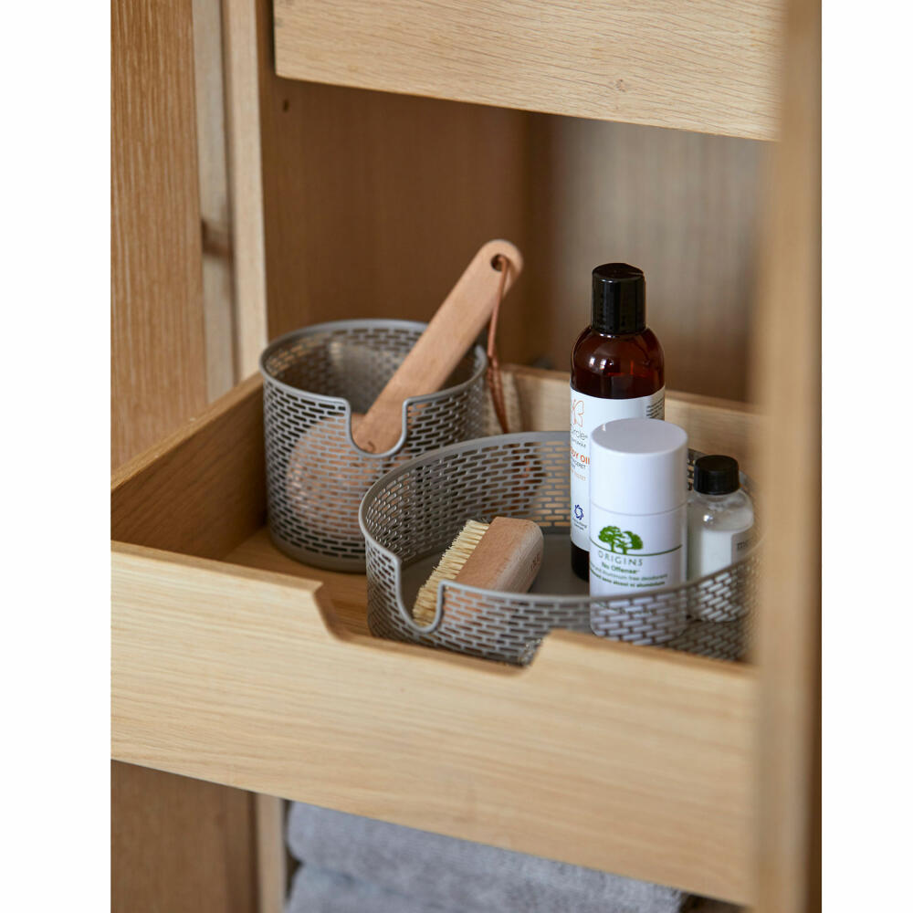 Zone Denmark basket, metal basket, storage basket, make-up organizer, metal / iron, taupe, Ø 20 cm, 10578