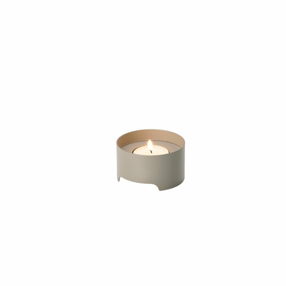 Zone Denmark Tealight Holder Singles, Candle Holder, Candlestick, Metal, Mud, Ø 7.5 cm, 26579