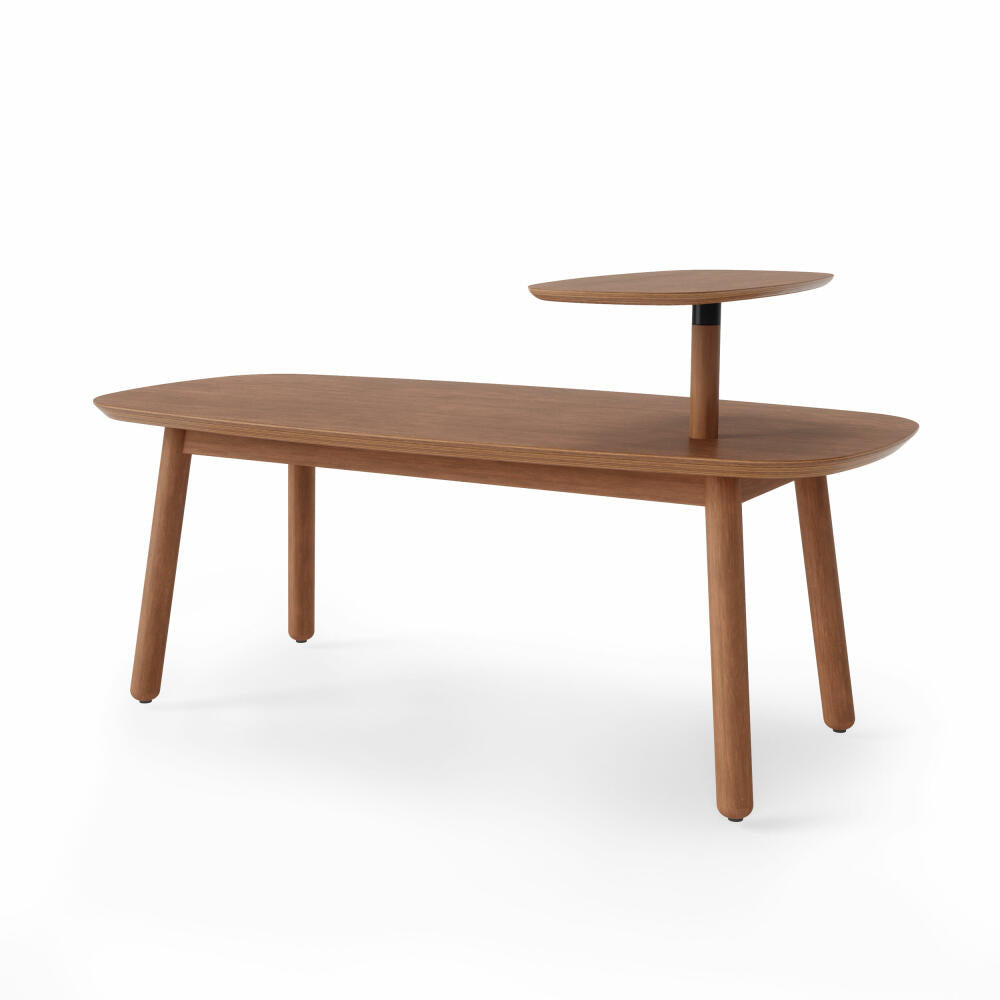 Umbra Couchtisch Swivo, Coffee Table, Wohnzimmertisch, Birkenholz, Helle Walnuss, 120 x 56 x 62 cm, 1016836-1055