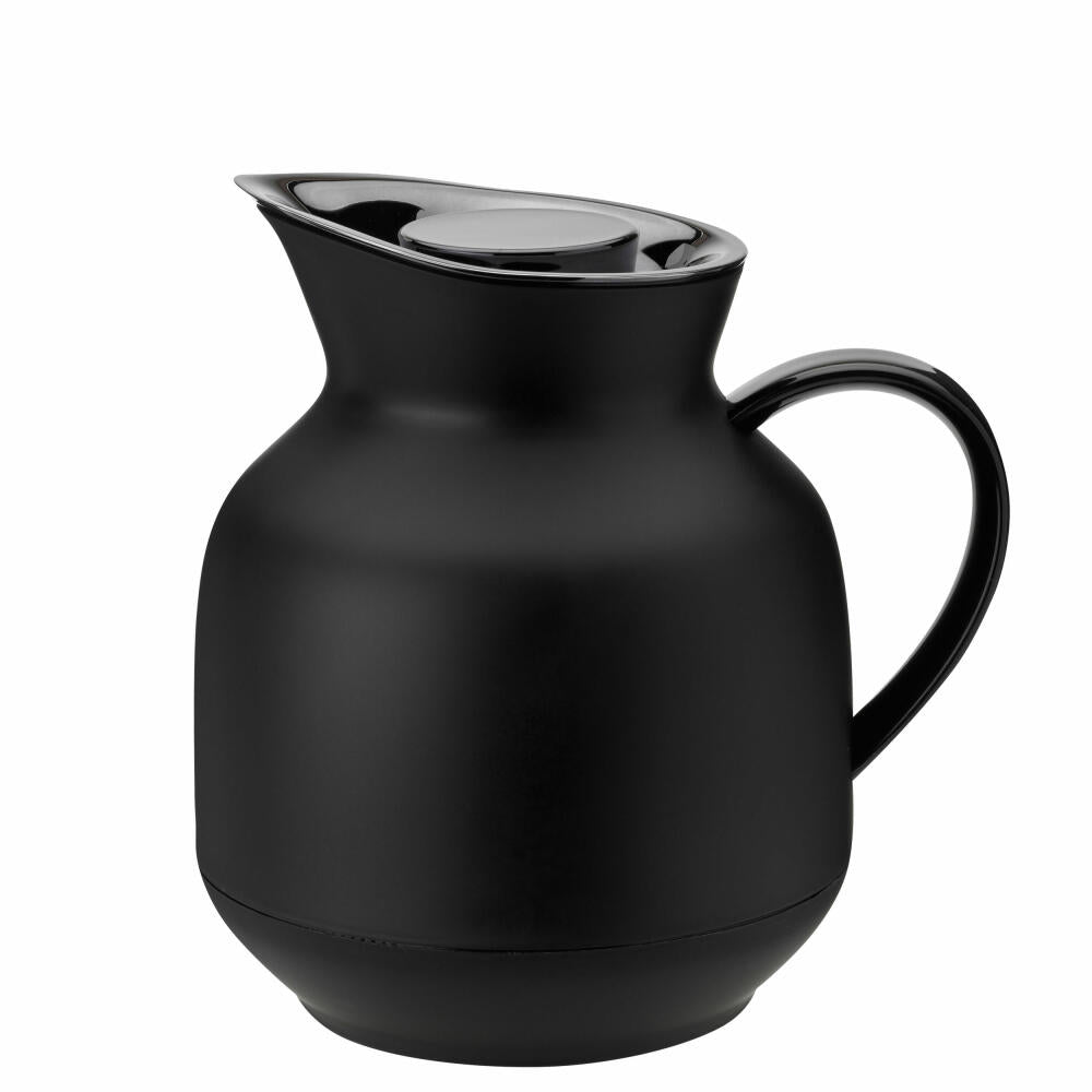 Stelton Isolierkanne Amphora für Tee, Teekanne mit Glaseinsatz, Thermokanne, Kunststoff, Soft Black, 1 Liter, 222-1