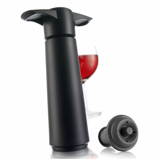 Vacu Vin wine pump with stopper, Wine Saver, vacuum pump, plastic, stainless steel, black, gray, 0854460