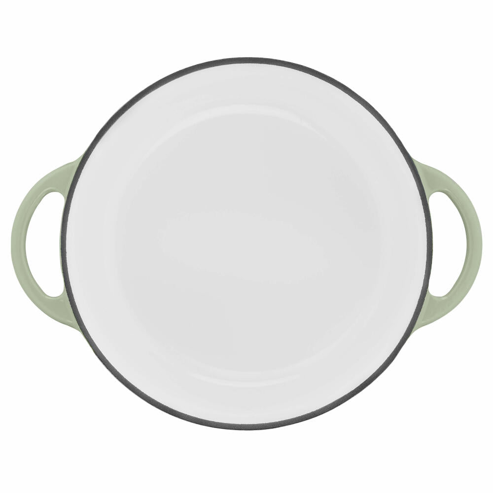 Tefal Lov Kochtopf, Gusseisentopf, Topf, Schmortopf, Induktionsgeeignet, Gusseisen, Hellgrün, Ø 25 cm, E25804