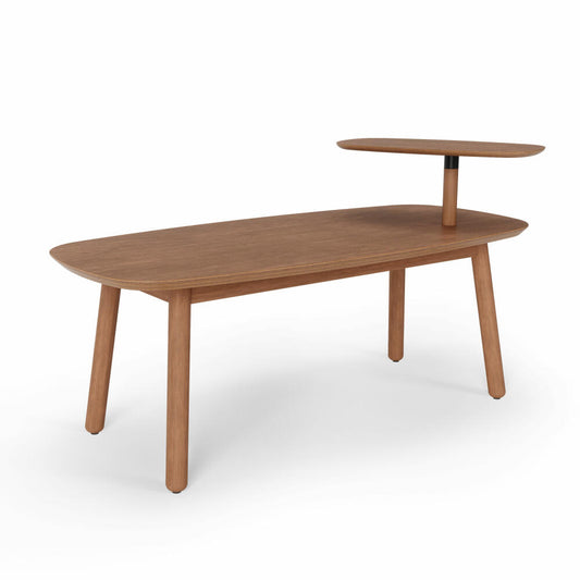 Umbra Couchtisch Swivo, Coffee Table, Wohnzimmertisch, Birkenholz, Helle Walnuss, 120 x 56 x 62 cm, 1016836-1055