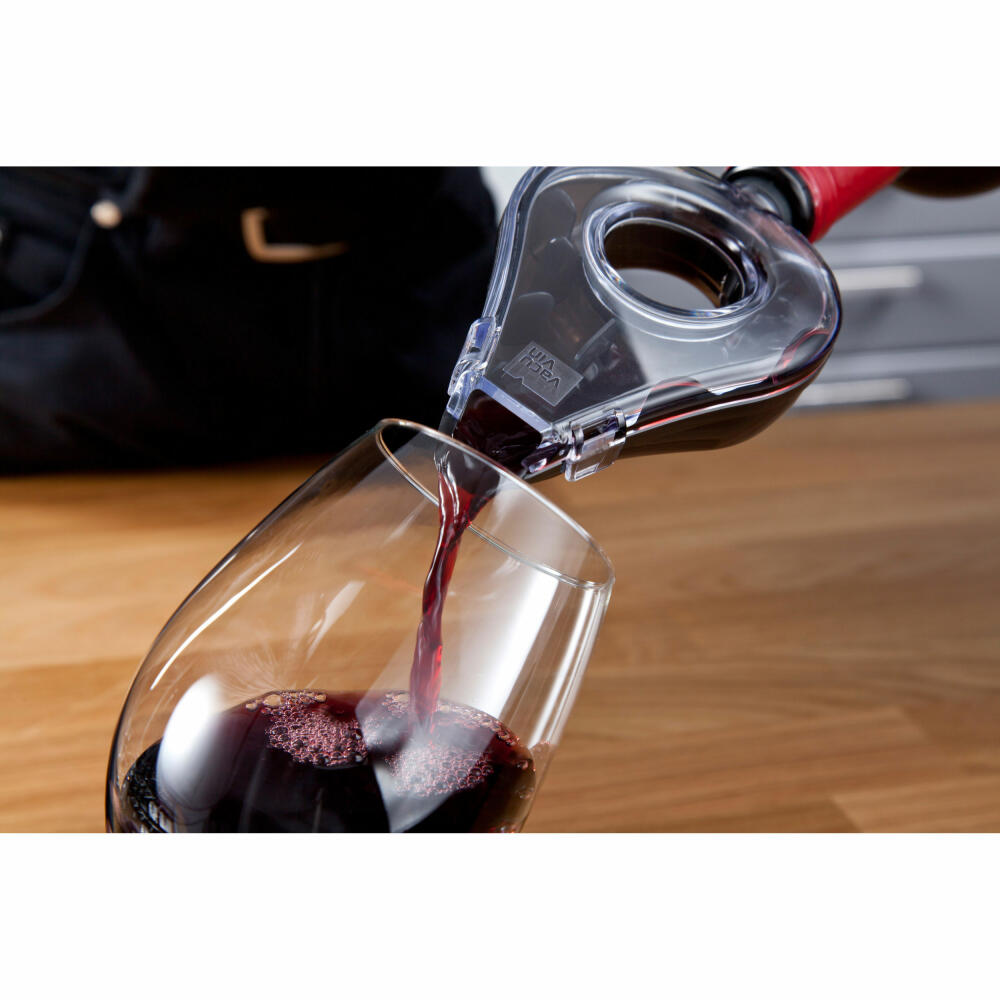 Vacu Vin Wine Aerator Gray, Clip-on Aerator, Wine Valve, Pourer, Plastic, Gray, 1854660