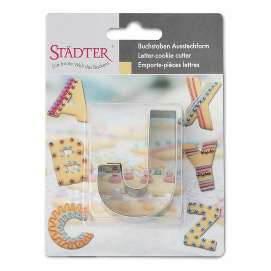 Städter Ausstecher Buchstabe J, Ausstechform, Plätzchenform, Keks, Plätzchen, Edelstahl, 6.5 cm, 112797