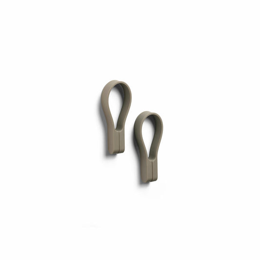 Zone Denmark Towel Holder Loop Magnet, Set of 2, Towel Hanger, Towel Clip, Silicone, Taupe, 27927