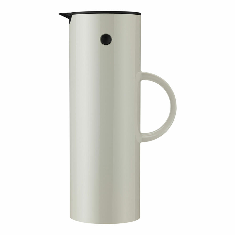 Stelton EM77 Isolierkanne, Thermokanne mit Glaseinsatz, Teekanne, Kunststoff, Sand, 1 Liter, 1800